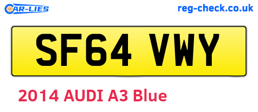 SF64VWY are the vehicle registration plates.