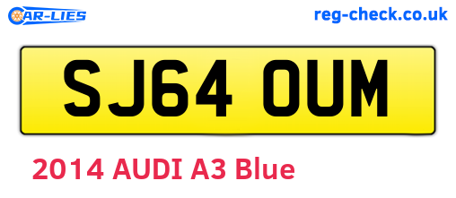 SJ64OUM are the vehicle registration plates.
