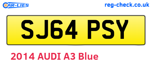 SJ64PSY are the vehicle registration plates.