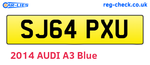 SJ64PXU are the vehicle registration plates.