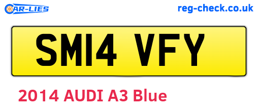 SM14VFY are the vehicle registration plates.