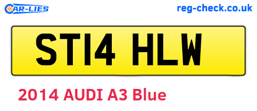 ST14HLW are the vehicle registration plates.