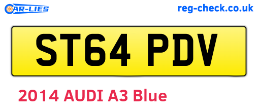 ST64PDV are the vehicle registration plates.