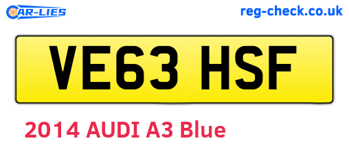 VE63HSF are the vehicle registration plates.