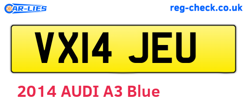 VX14JEU are the vehicle registration plates.