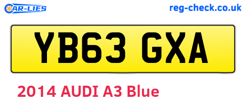 YB63GXA are the vehicle registration plates.