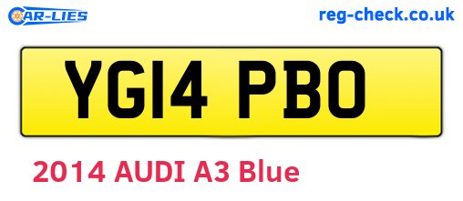YG14PBO are the vehicle registration plates.