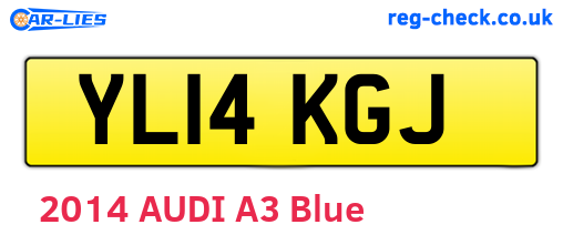 YL14KGJ are the vehicle registration plates.