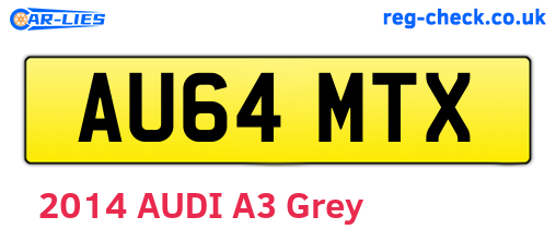 AU64MTX are the vehicle registration plates.