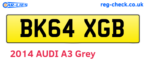 BK64XGB are the vehicle registration plates.