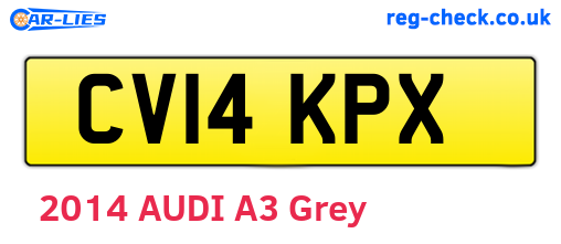CV14KPX are the vehicle registration plates.