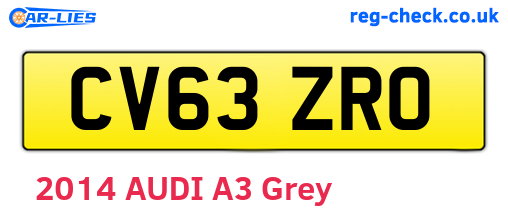 CV63ZRO are the vehicle registration plates.