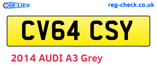 CV64CSY are the vehicle registration plates.
