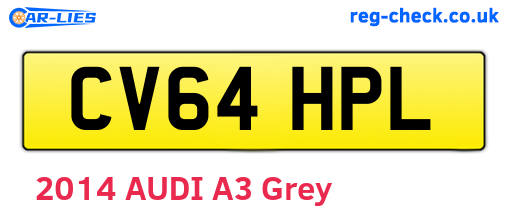 CV64HPL are the vehicle registration plates.
