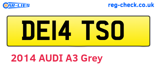 DE14TSO are the vehicle registration plates.