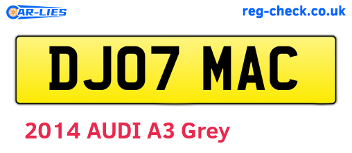 DJ07MAC are the vehicle registration plates.