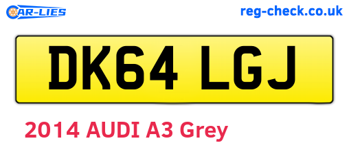 DK64LGJ are the vehicle registration plates.