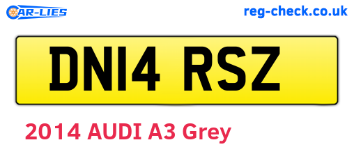 DN14RSZ are the vehicle registration plates.