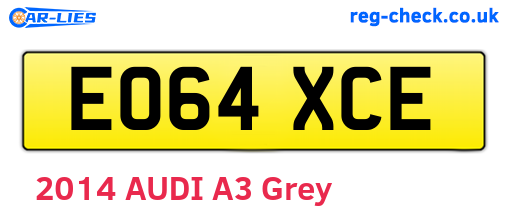 EO64XCE are the vehicle registration plates.