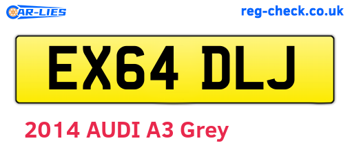 EX64DLJ are the vehicle registration plates.