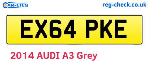 EX64PKE are the vehicle registration plates.