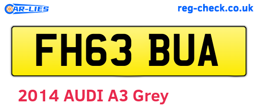 FH63BUA are the vehicle registration plates.