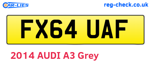 FX64UAF are the vehicle registration plates.