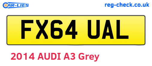FX64UAL are the vehicle registration plates.