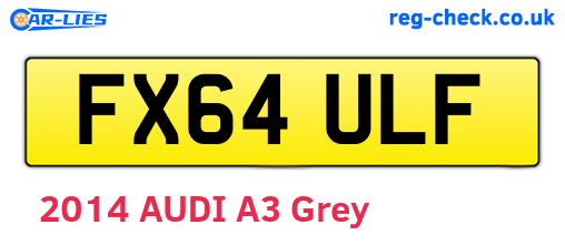 FX64ULF are the vehicle registration plates.