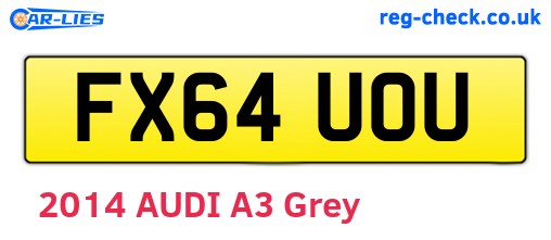 FX64UOU are the vehicle registration plates.
