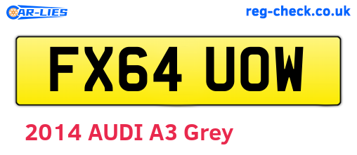 FX64UOW are the vehicle registration plates.