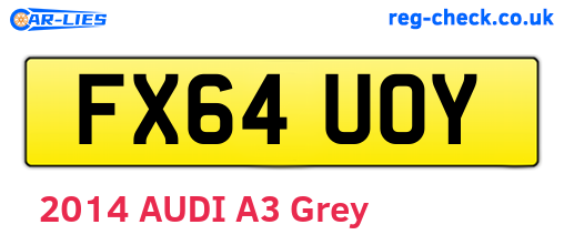 FX64UOY are the vehicle registration plates.