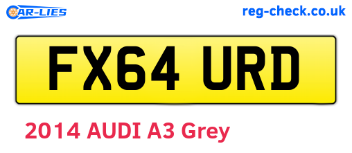 FX64URD are the vehicle registration plates.
