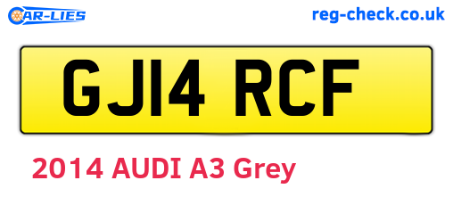 GJ14RCF are the vehicle registration plates.