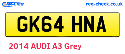 GK64HNA are the vehicle registration plates.