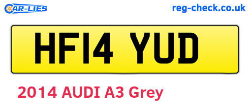 HF14YUD are the vehicle registration plates.