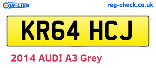 KR64HCJ are the vehicle registration plates.