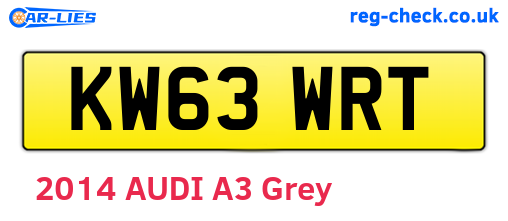 KW63WRT are the vehicle registration plates.