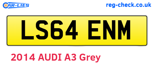 LS64ENM are the vehicle registration plates.