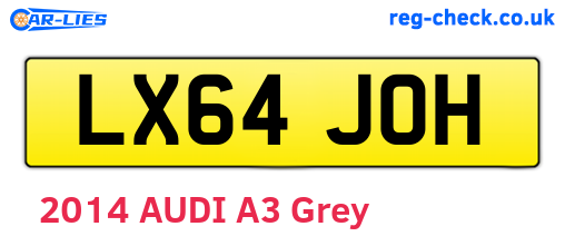 LX64JOH are the vehicle registration plates.