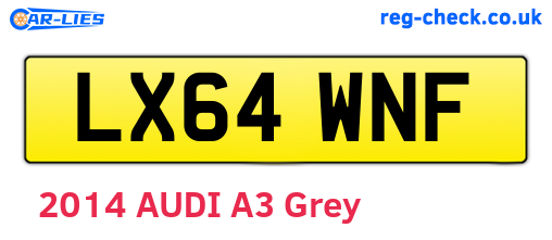 LX64WNF are the vehicle registration plates.