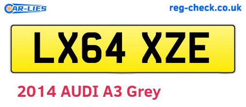 LX64XZE are the vehicle registration plates.
