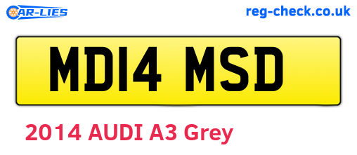 MD14MSD are the vehicle registration plates.
