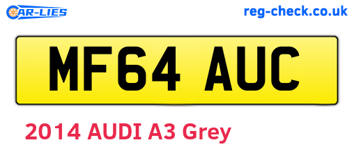 MF64AUC are the vehicle registration plates.