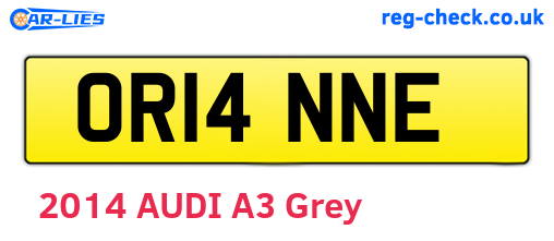 OR14NNE are the vehicle registration plates.