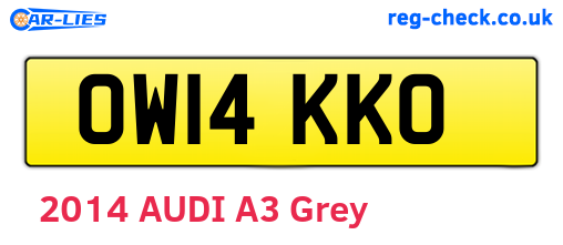 OW14KKO are the vehicle registration plates.