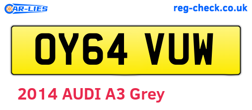 OY64VUW are the vehicle registration plates.