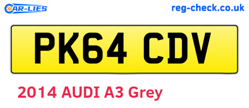 PK64CDV are the vehicle registration plates.