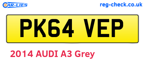 PK64VEP are the vehicle registration plates.