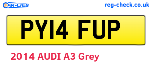 PY14FUP are the vehicle registration plates.